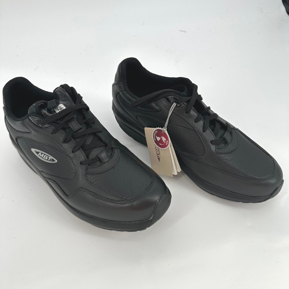 MBT Rocker Sole Walking Shoes Men's Size 10 Black Leather Comfort
